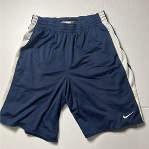 Vintage Nike Basketball Shorts Mens XLarge Swoosh Navy Blue White Stripes Mesh